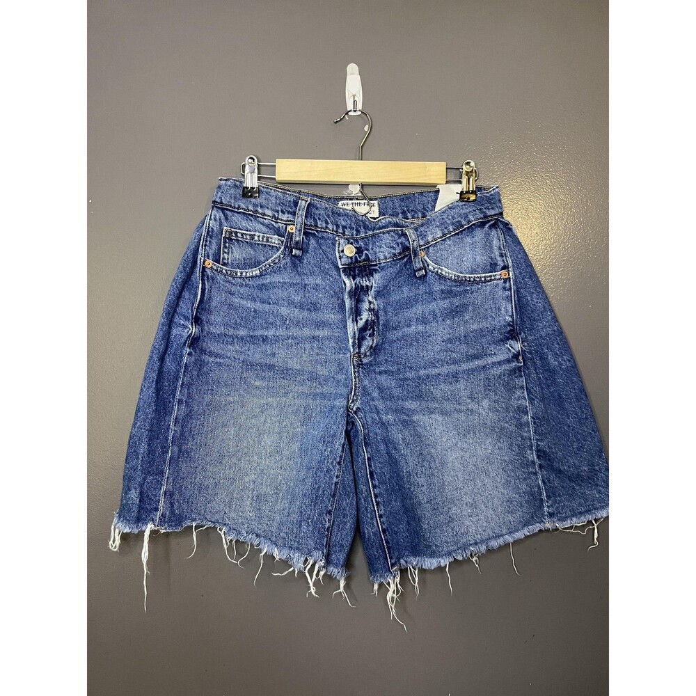 We The Free Shorts Womens 29 Blue Boomerang High Rise Cutoff Frayed Hem Denim - Picture 2 of 11
